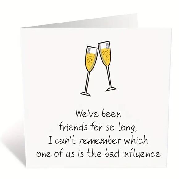 Birthday, Friendship Day, Funny Card - 6" x 6" - Picture 2 of 5